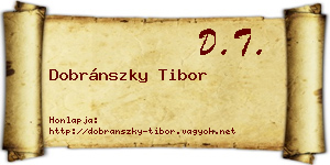 Dobránszky Tibor névjegykártya