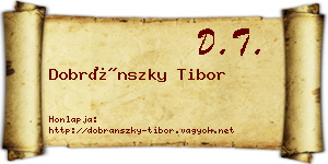 Dobránszky Tibor névjegykártya